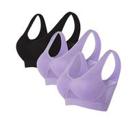 Lot de 3 Brassiere Sport Femme Soutiens-Gorge de sans Couture Sport Yoga Brassiere Soutien Gorge Sexy sous Vetements Feminins Soutien Gorge Vente Flash du Jour Et Soldes Multicolore 4XL 2025