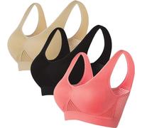Lot de 3 Brassiere Sport Femme Soutiens-Gorge de sans Couture Sport Yoga Brassiere Soutien Gorge Sexy sous Vetements Feminins Soutien Gorge Et Ventes Flash du Jour Multicolore XXL 2026