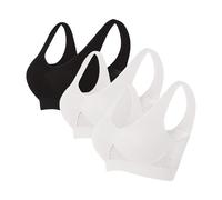 Lot de 3 Brassiere Sport Femme Soutiens-Gorge de sans Couture Sport Yoga Brassiere Soutien Gorge Sexy sous Vetements Feminins Soutien Gorge Push Up Mes Commandes Blanc M 2025