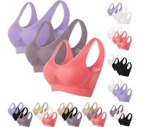 Lot de 3 Brassiere Sport Femme Soutiens-Gorge de sans Couture Sport Yoga Brassiere Soutien Gorge Sexy sous Vetements Feminins Soutien Gorge Push Up Vente Flash du Jour Et Soldes Multicolore S 2025