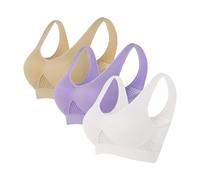 Lot de 3 Brassiere Sport Femme Soutiens-Gorge de sans Couture Sport Yoga Brassiere Soutien Gorge Sexy sous Vetements Feminins Soutien Gorge Vente Flash du Jour Et Soldes Multicolore XL 2025