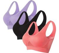 Lot de 3 Brassiere Sport Femme Soutiens-Gorge de sans Couture Sport Yoga Brassiere Soutien Gorge Sexy sous Vetements Feminins Soutien Gorge Push Up Mon Compte Multicolore L 2025