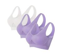 Lot de 3 Brassiere Sport Femme Soutiens-Gorge de sans Couture Sport Yoga Brassiere Soutien Gorge Sexy sous Vetements Feminins Soutien Gorge Push Up Mes Commandes Passées Multicolore XL 2025