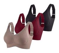 Lot De 3 Brassières sans Armatures Maintien Renforcé Femme Sexy Et Confortable Push-Up Bretelles Réglables Grande Poitrine Ensemble Lingerie pour Tous Les Jours Et Loisirs