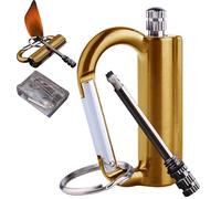 Lot de 3 briquets à allumettes permanentes, allumettes réutilisables et résistantes aux tempêtes, for Outil de Survie Tactique, Plus de 10000 Coups(Gold)