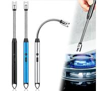 Lot de 3 briquets à arc électrique long - Briquet électrique - Briquet à flamme jet, rechargeable par USB - Allume-bougie plasma - Pour allumer des bougies, cuisine, barbecue