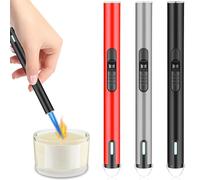 Lot de 3 briquets tempête à gaz rechargeables - Coupe-vent - Pour bougies, cuisine, camping, barbecue - Cadeaux pour homme