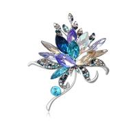 Lot de 3 broches bouquet fleurs en cristal luxe for femmes et unisexes - Accessoires soirée décontractés(Color 2)