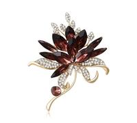 Lot de 3 broches bouquet fleurs en cristal luxe for femmes et unisexes - Accessoires soirée décontractés(Color 1)