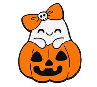 Lot de 3 broches festives en forme de citrouille en alliage - Bijoux d'Halloween - Décoration de fête - Accessoire de tenue - Motif spectres de dessin animé, taille unique, Comme décrit