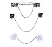 Lot de 3 broches pour cardigan, pull, châle, broches à breloques multi-types, broches à clip pour col de canard, bijoux, broches, boucles d'oreilles