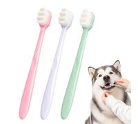 Lot de 3 Brosse à Dent Chien et Chat avec Poils Souples, Mini Brosse à Dent pour Chiot, Chaton et Petits Animaux, Nettoyage des Dents et Soin des Gencives Sensibles