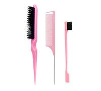 Lot de 3 brosses à cheveux lisses avec 1 brosse, 1 brosse à poils et 1 peigne à queue