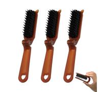 Lot de 3 brosses à cheveux pliantes de voyage, petite brosse à cheveux, brosse portable en poils de sanglier, poils doux, pour restaurer la brillance et le lissage des cheveux