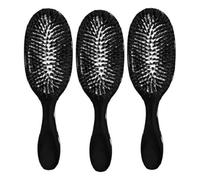 Lot de 3 brosses à cheveux sans shampooing, brosse à cheveux anti-frisottis, peigne démêlant massant, peigne à poils sans nœuds, ajoute de la brillance et rend lisse, outils de coiffure pour cheveux