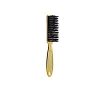Lot de 3 brosses à cheveux souples pour coiffure, peigne à huile, brosse de coiffure, dieu masculin, brosse à tête arrière, brosse pour le cou, la barbe, outils de barbier (doré)