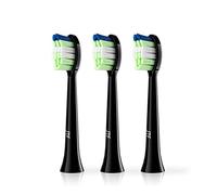 Lot de 3 brosses à dents électriques pour brosses de rechange JTF - Poils moyens doux - Convient pour P200 (noir)