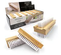 Lot de 3 brosses à ongles en bois double face avec poils en plastique fermes