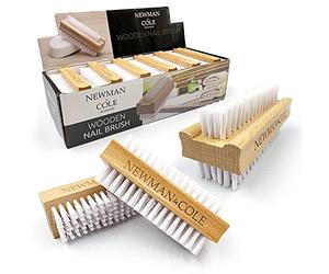 Lot de 3 brosses à ongles en bois double face avec poils en plastique fermes