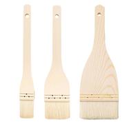 Lot de 3 brosses à pâtisserie professionnelles Poils en fibre douce pour pain à gâteau et grillades Poils doux Manche en bois Brosse en laine pour sauce barbecue