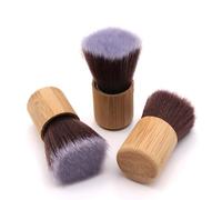 Lot de 3 brosses à poussière portables à manche court pour nail art - Brosse de nettoyage de la poussière des ongles - Brosse de manucure - Outils de nail art avec poignée en bambou pour le nettoyage