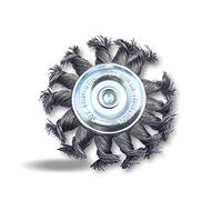 Lot de 3 brosses circulaires métallique plates à mèches torsadées pour perceuse | Ø 75 mm | Fil acier torsadé 0.40 mm (dur) | Sur tige Ø 6 mm | Ponçage décapage rouille peinture | Kibros 2675TO8x3