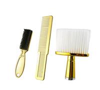 Lot de 3 brosses de coiffure, brosse à barbier, peigne pour le cou, brosse à cheveux, brosse à cheveux pour femme et homme