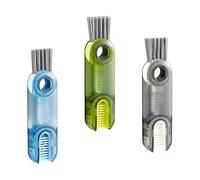 Lot de 3 brosses de nettoyage 3 en 1 pour tasses, outil de nettoyage multifonction pour couvercle de bouteille, suceur de bouilloire, mini extracteur de saleté, brosse de cuisine pour petite maison