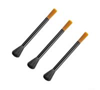 Lot de 3 brosses de nettoyage à café à poils doux, design à double extrémité pour machines à expresso, broyeurs et comptoirs de bar, outil noir léger