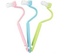 Lot de 3 brosses de nettoyage de toilettes à poignée courbée - Design en forme de V pour fentes d'évier et canalisations de sol - Kit de récurage d'angle flexible 20 x 3 cm