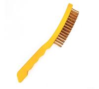 Lot de 3 brosses de nettoyage en acier inoxydable avec poignée amovible de 25,4 cm pour barbecue, brosse métallique résistante à la rouille, jaune