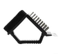 Lot de 3 brosses de nettoyage en fil d'acier inoxydable pour barbecue avec éponge, brosse multifonction pour barbecues et ustensiles de cuisine, tête de brosse à angle droit pour graisse dure