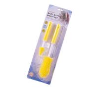 Lot de 3 brosses de nettoyage flexibles en silicone pour biberons, tire-lait et tire-lait avec long manche amovible