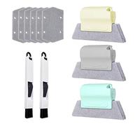 Lot de 3 brosses de Nettoyage pour Fentes de fenêtre (mètre, Gris, Vert) et 6 Cotons de Rechange, 2 Petites brosses Noires, Brosse de Nettoyage à Main pour Rail de Porte, Outil de Nettoyage Rapide.