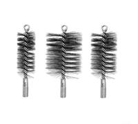 Lot de 3 brosses de nettoyage pour tuyau de poêle, outils de balayage de chaudière, fil d'acier au carbone, tailles multiples 30, 50, 80 mm avec poignées ergonomiques