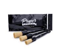 Lot de 3 brosses de nettoyage pour voiture PROPER DETAILING CO. en poils de sanglier naturels