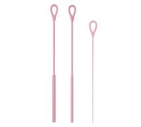 Lot de 3 brosses de nettoyage réutilisables en silicone pour paille extra longue avec noyau en acier 3 mm, 6 mm, 9 mm, accessoires de nettoyage multi-tailles pour bouteille d'eau Stanley Cup Rose