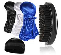 Lot de 3 brosses Durag soyeuses avec brosse ondulée pour homme 360 - Courbées - Moyennes et dures - E