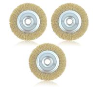 Lot de 3 brosses métalliques de nettoyage de terrasse pour Ryobi RAC814 avec trou d'arbre pour RY18PCA-0 OPC1800 OPC1815 EFB 400/401 et plus de nettoyage des débris de joints rouillés (115 mm x 16 mm