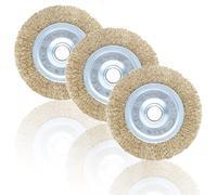 Lot de 3 brosses métalliques de nettoyage pour terrasse Ry-obi RAC814 avec trou d'arbre de 16 mm pour RY18PCA-0 OPC1800 OPC1815 EFB 400/401, élimination de la rouille et des débris (115 mm x 16 mm x