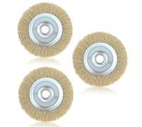 Lot de 3 brosses métalliques de rechange RAC814 pour nettoyeur de terrasse Ryobi avec trou d'arbre pour RY18PCA-0 OPC1800 OPC1815 EFB 400/401 et plus de nettoyage des débris de joints rouillés (115 mm
