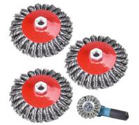 Lot de 3 brosses métalliques M14 125 mm pour meuleuse d'angle, meuleuse d'angle, brosse à disque, brosse à boisson, meuleuse d'angle, brosse métallique pour polissage, décalage et ébavurage (3)