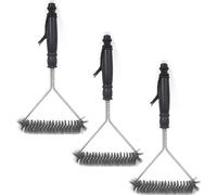 lot de 3 brosses pour barbecue 30cm avec poils en acier inoxydable | Accessoires pour barbecue au charbon de bois, au gaz et électrique | Brosse de nettoyage BBQ pour chaque grille de barbecue | avec