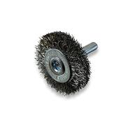 Lot de 3 brosses rotatives circulaires métalliques sur tige Ø 38 mm | Fil inox souple Ø 0,20 mm | Epaisseur 12 mm | 2 rangs | Pour perceuse ou visseuse à mandrin | Kibros 2638IV12x3