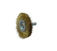 Lot de 3 brosses rotatives circulaires métalliques sur tige Ø 50 mm | Fil laiton souple Ø 0,20 mm | Epaisseur 8 mm | 1 rang | Pour perceuse ou visseuse à mandrin | Kibros 2650LV8x3