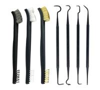 Lot de 3 Brosses Spéciales à Double Tête Avec 4 Crochets, Kit de Nettoyage en Fil d'Acier, Cuivre et Nylon - Mini Outils pour Éliminer la Saleté