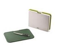 Joseph Joseph – Planches à découper Nest Boards – 3 pièces plastique avec support, Grand Vert/Gris