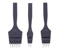 Lot de 3 burins pour maroquinerie avec pointes remplaçables et perforatrice ronde conçus pour plusieurs types de points et couture à la main (3 pièces, 3,85 mm)