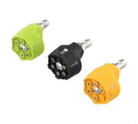 Lot de 3 buses haute pression en acier inoxydable de 6,35 mm à insertion rapide pour nettoyeur haute pression, pulvérisateur ventilateur réglable 6 en 1, jusqu'à 4000 psi, pour lavage de voiture et