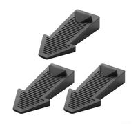 Lot de 3 butées de porte en caoutchouc réglables et antidérapantes avec hauteur empilable pour différents espaces de porte - Convient à tous les types de sols et supports de porte lourds (noir)